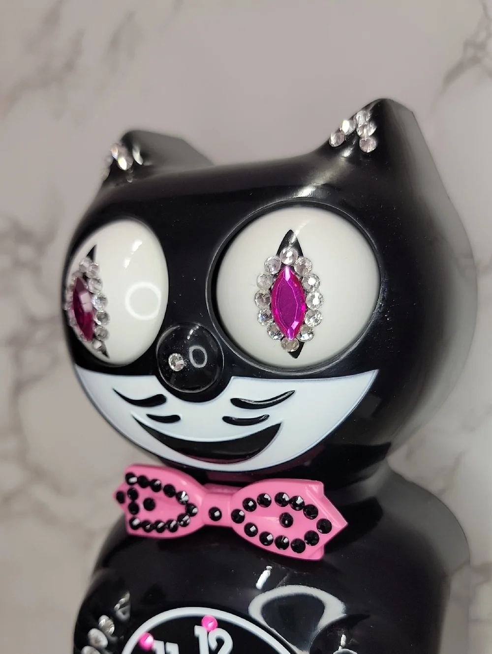 Jeweled Kit-Cat Klock clock SUPER RARE with pink bow tie & tail